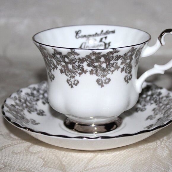 Vintage Royal Albert Silver Anniversary Teacup Set | 25th Anniversary Gift - Picture 2 of 8